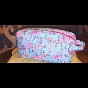 Flamingo clutch makeup bag pouch beach 🏖 🐚